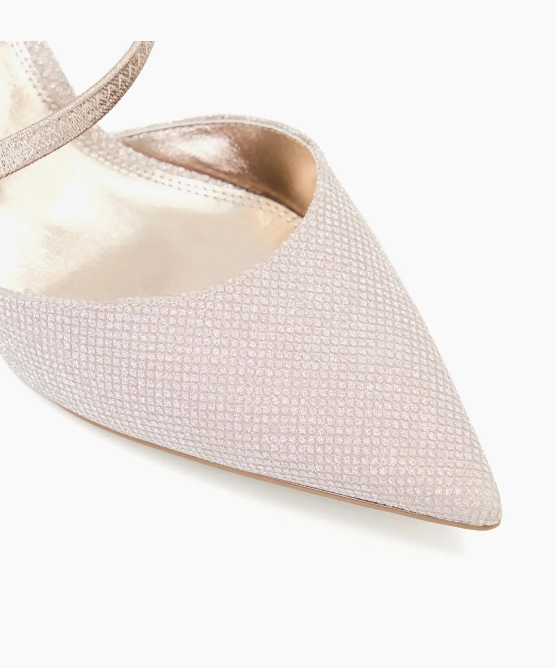Dune London Heels>Citrus - Rose Gold Metallic