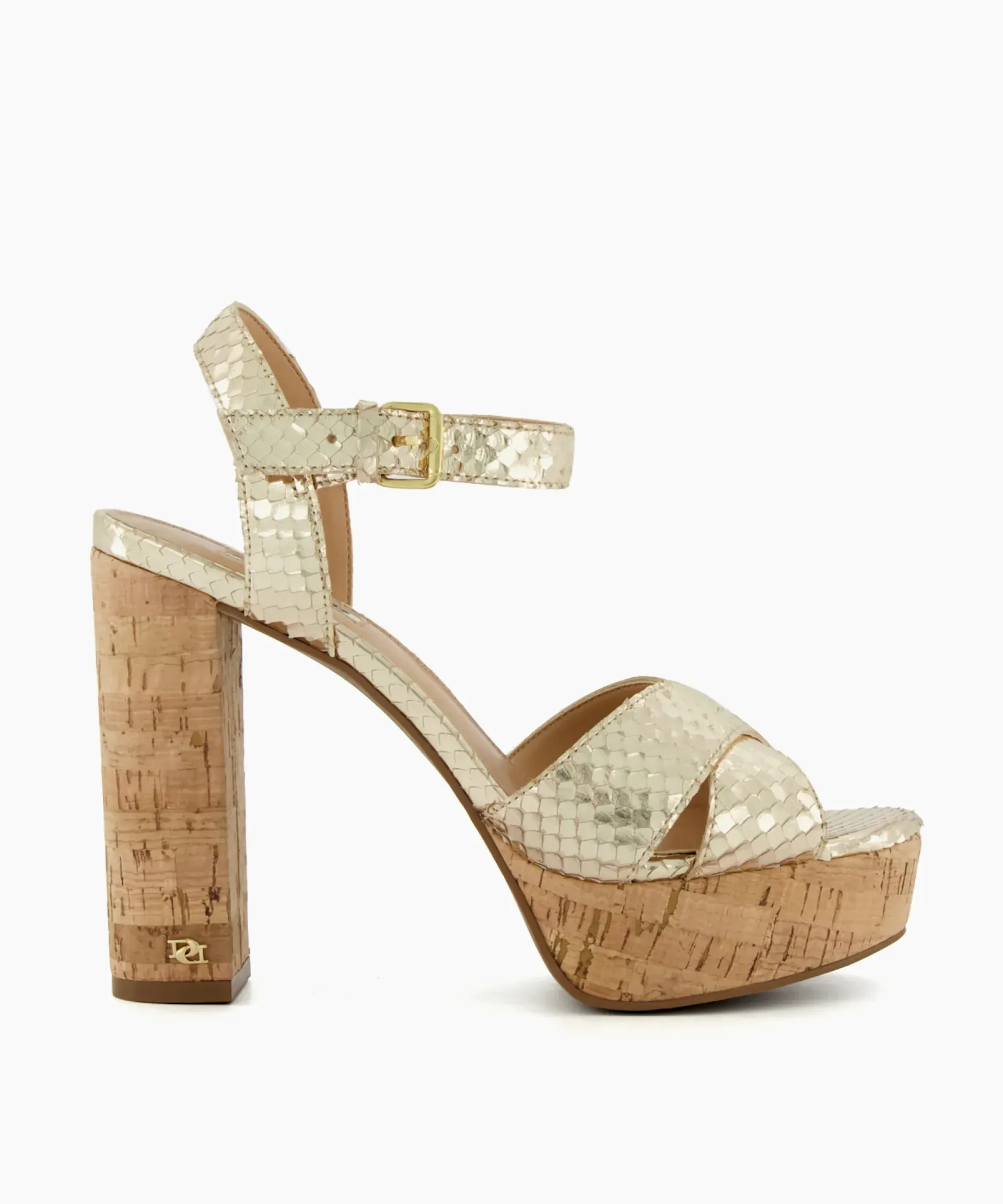 Dune London Block Heeled Sandals>Jealous - Gold Metallic