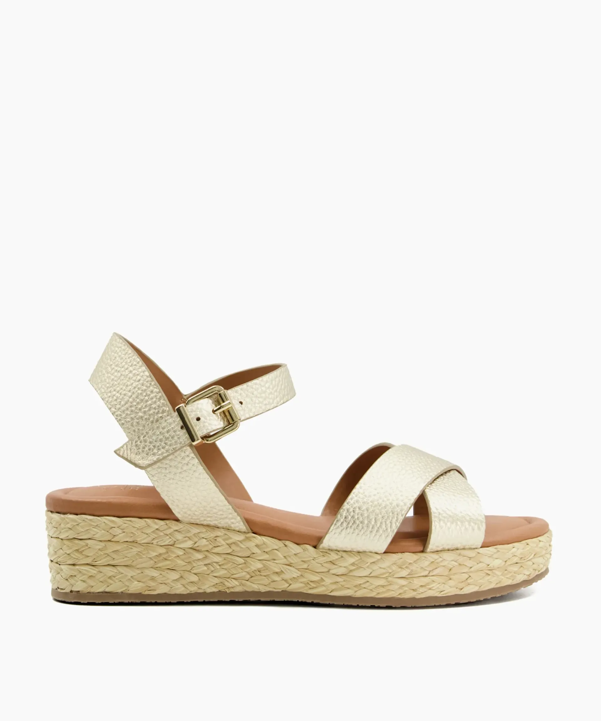 Dune London Wedge Sandals>Linnie - Gold Metallic