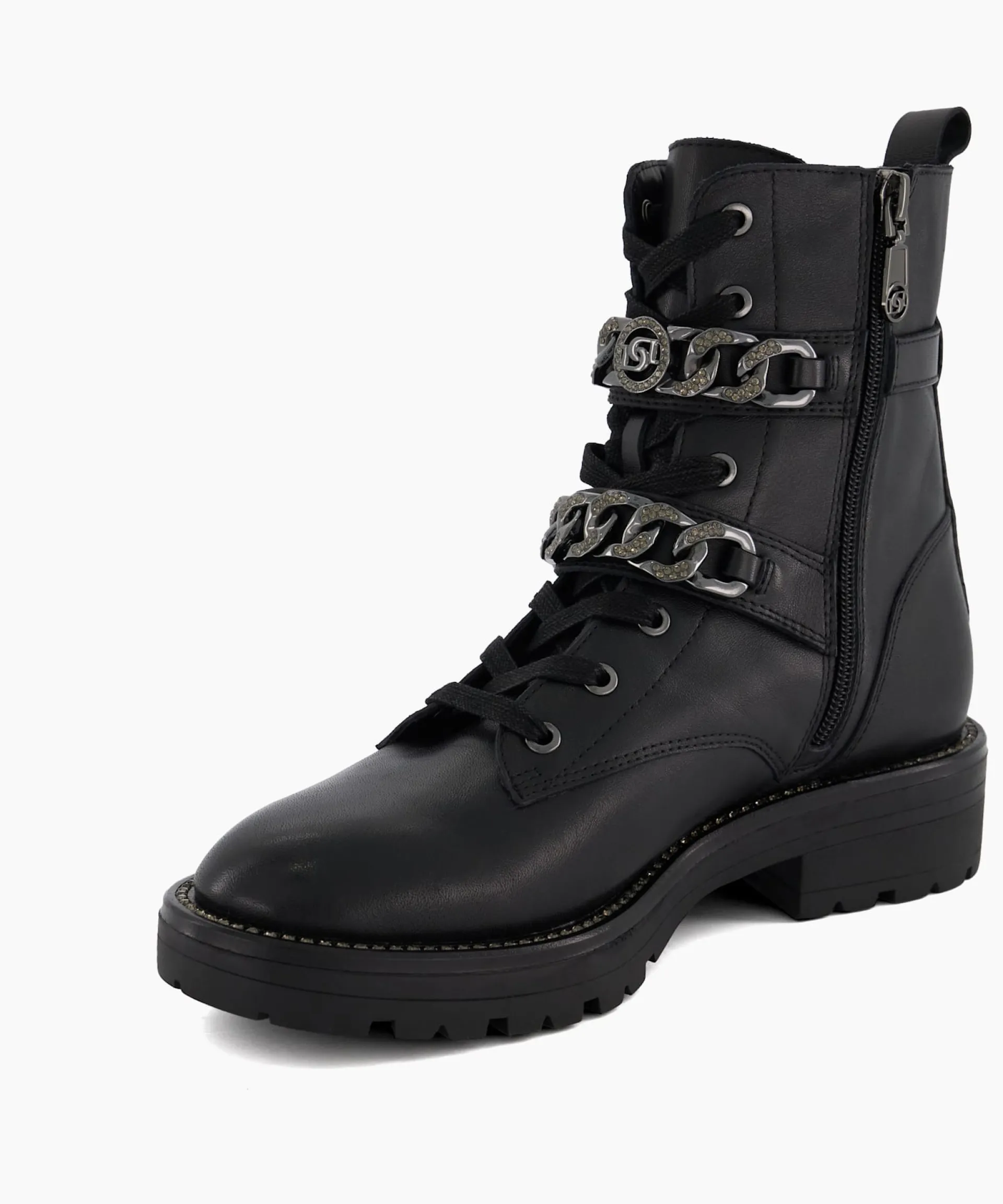 Dune London Black Boots>Plazas - Black Black Leather