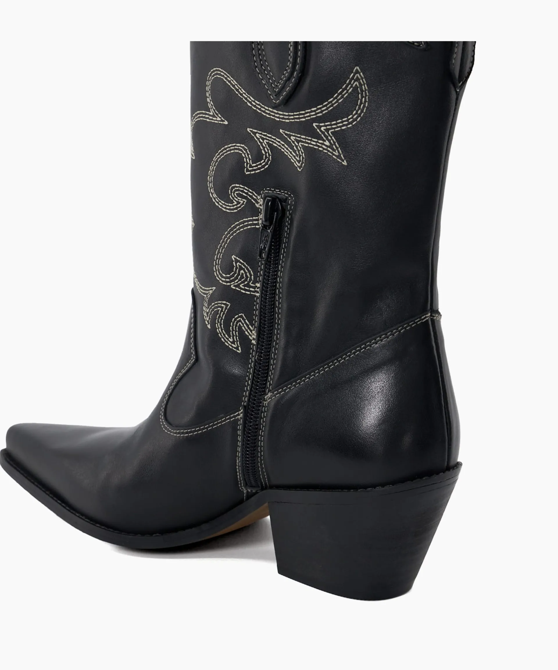 Dune London Western Cowboy Boots>Prickly - Black Black Leather
